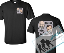 Load image into Gallery viewer, Beards, Books, & Bourbon Front & Back