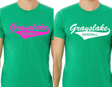 Load image into Gallery viewer, Grayslake Baseball Script (Kelly Green Shirt / Pink or White Font)