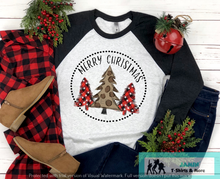 Load image into Gallery viewer, Merry Christmas Circle Leopard/Buffalo Plaid Trees