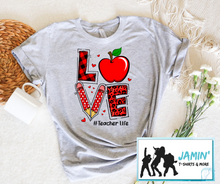 Load image into Gallery viewer, LOVE # teacher life (with apple)