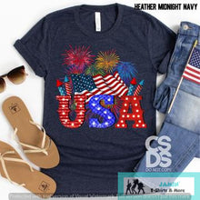 Load image into Gallery viewer, USA with Fireworks
