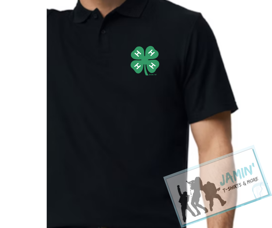 4H Club Pocket Clover Polo