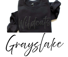Load image into Gallery viewer, Grayslake (Cursive Puffy Font) black on black
