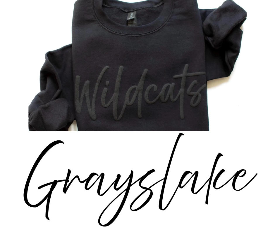 Grayslake (Cursive Puffy Font) black on black