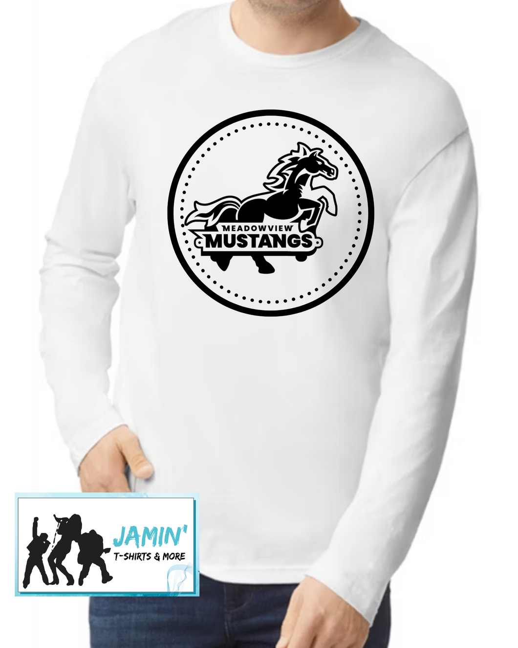 Meadowview Mustangs (black font with circle)