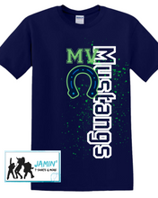 Load image into Gallery viewer, Meadowview Mustangs (horse shoe) Side Font
