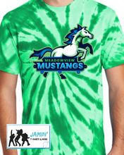 Load image into Gallery viewer, Meadowview Mustangs Tye Dye Tshirt (Color Logo)
