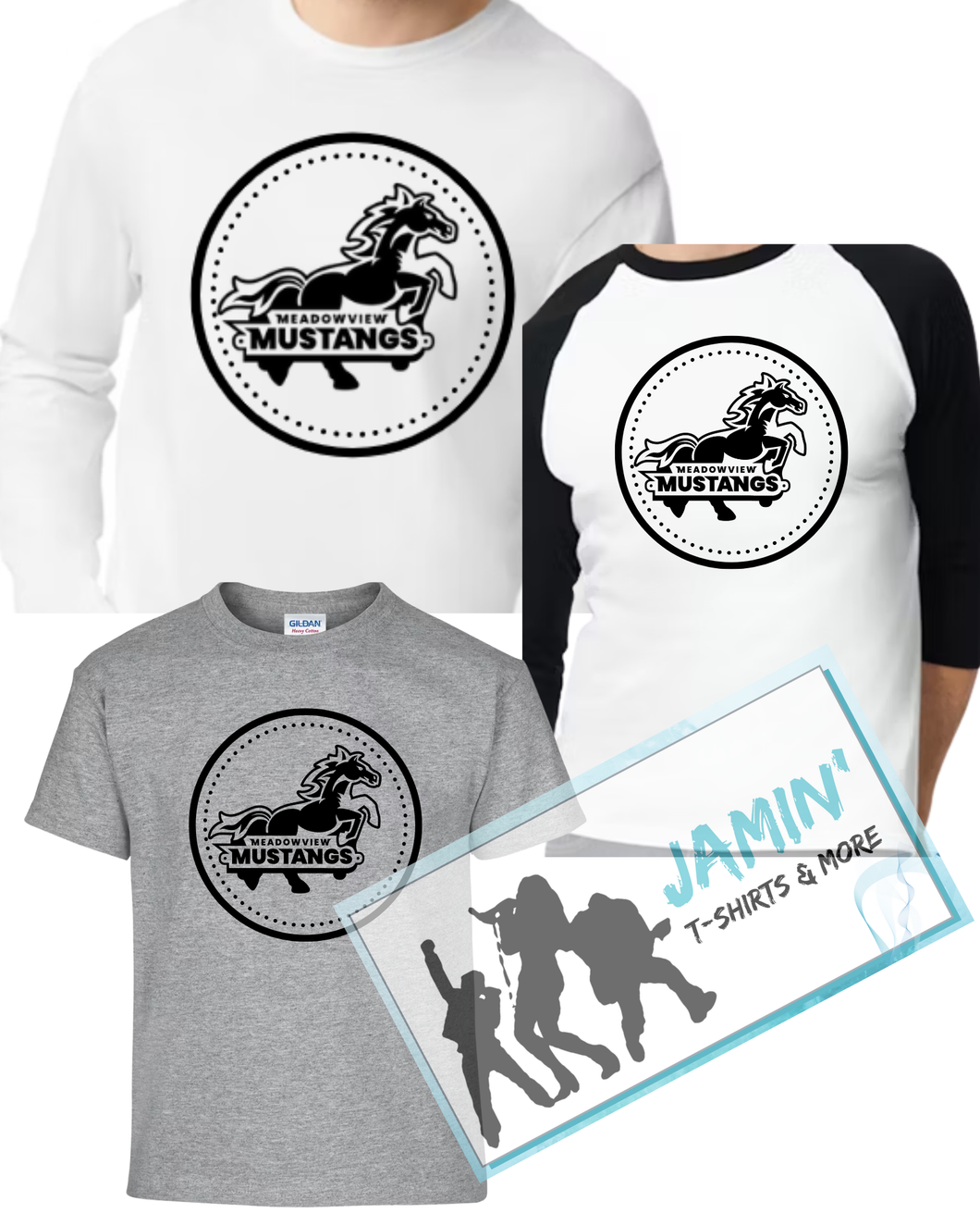 Meadowview Mustangs (black font with circle)