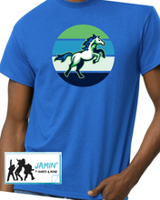 Load image into Gallery viewer, Mustangs (mascot with retro circle)
