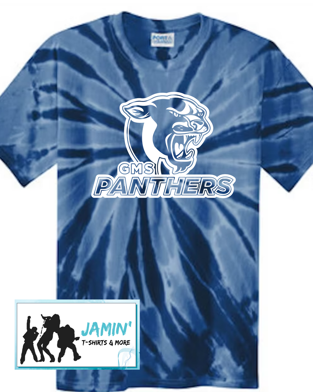 GMS Panthers Tye Dye Tshirt (white font)