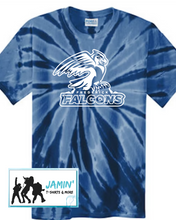 Load image into Gallery viewer, Frederick Falcons Tye Dye Tshirt (white font)

