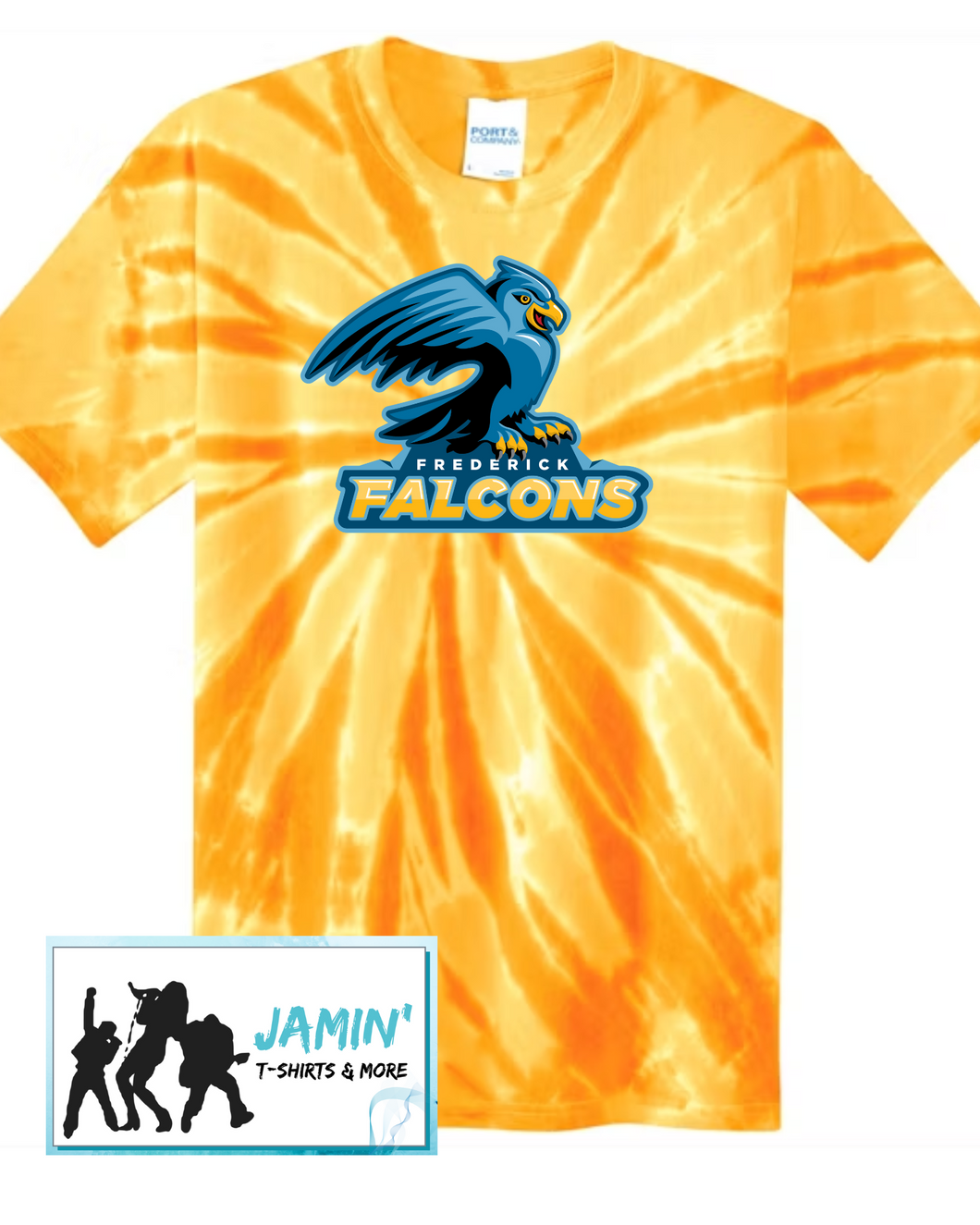 Frederick Falcons Tye Dye Tshirt (Color Logo)