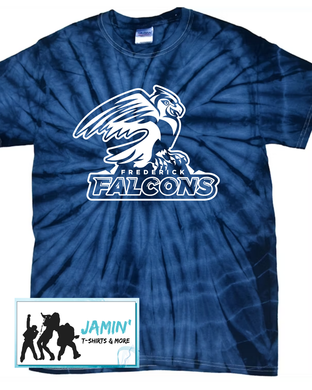 Frederick Falcons Tye Dye Tshirt (white font)