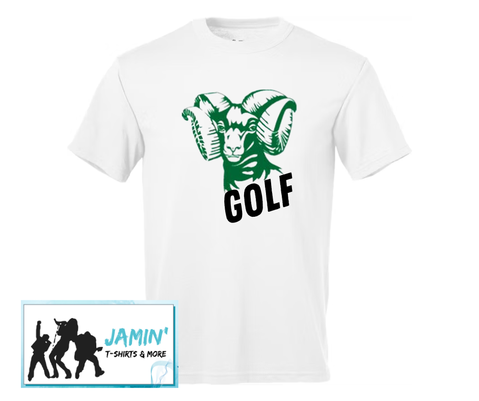 Golf (Rams Mascot / Print Black Font)