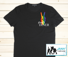 Load image into Gallery viewer, Fred&#39;s Diner with Rainbow Peace Sign (pocket)
