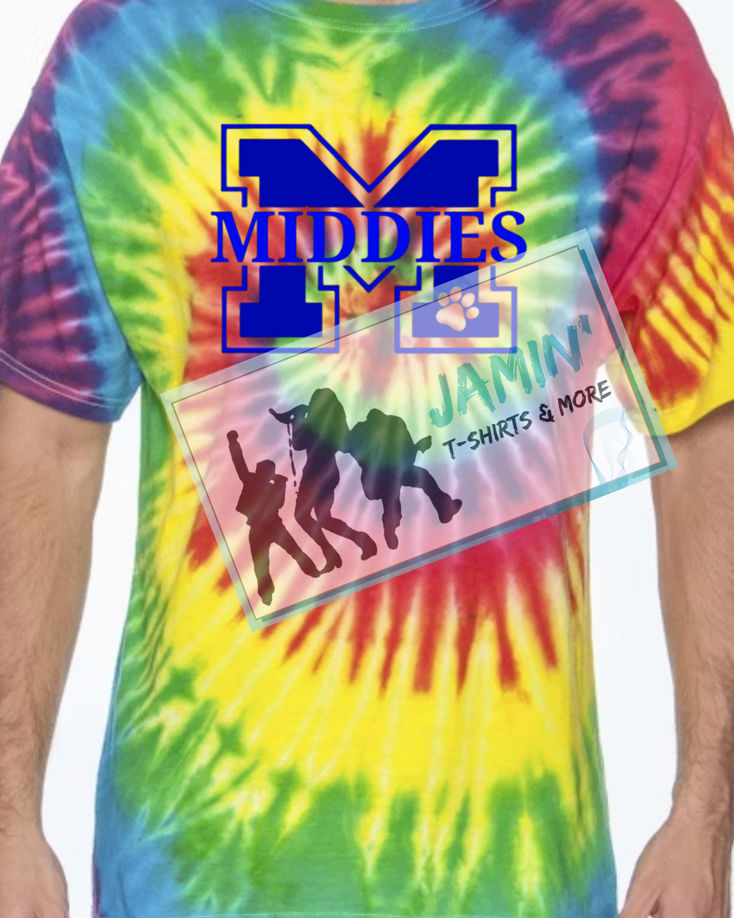 Middies Tye Dye Tshirt (blue font)