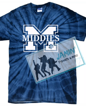 Load image into Gallery viewer, Middies Tye Dye Tshirt (white font)
