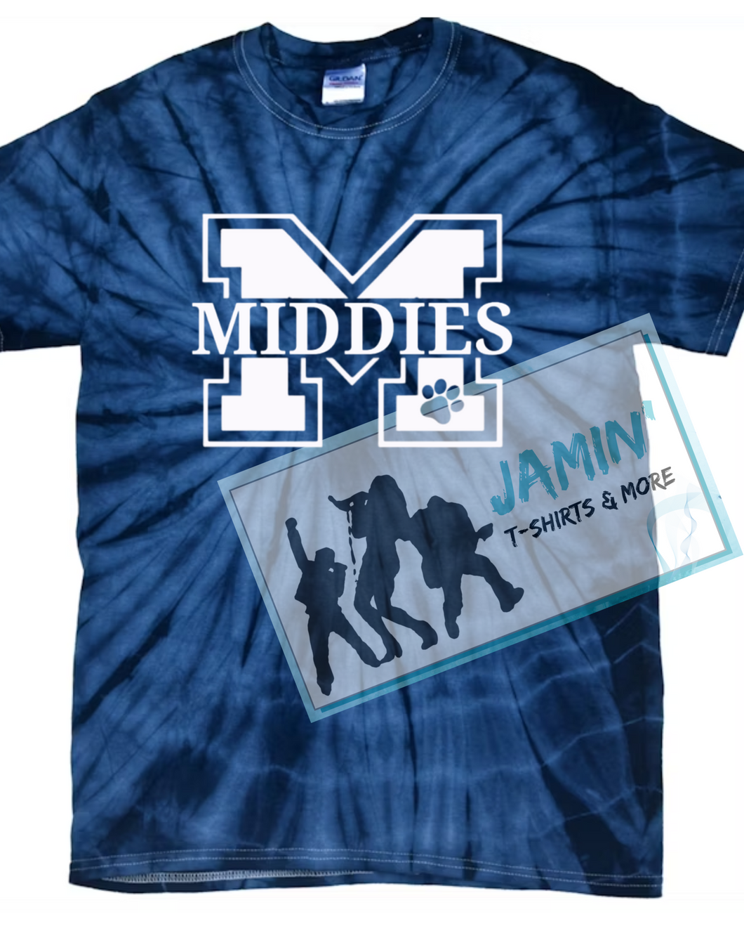 Middies Tye Dye Tshirt (white font)