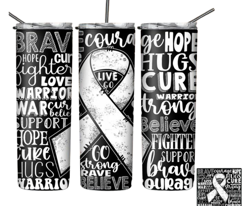 Fight Hope Warrior with Ribbon 20 oz Stainless Stell Tumbler