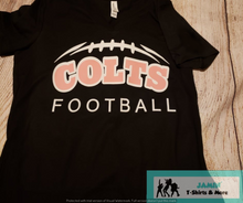 Load image into Gallery viewer, Pink Colts Football (VNeck Black)
