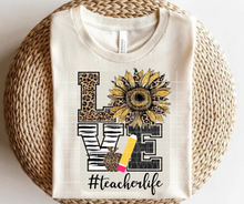 Load image into Gallery viewer, Love (sunflower &amp; pencil) #teacherlife
