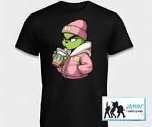 Load image into Gallery viewer, Grinch with Coffee, Hat, and Jacket
