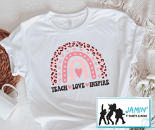 Load image into Gallery viewer, Teach Love Inspire (pink rainbow &amp; heart)
