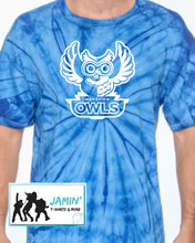 Load image into Gallery viewer, Woodview Owls Tye Dye Tshirt (white font)
