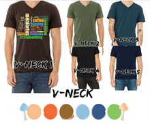 Load image into Gallery viewer, Making Memories Scrapbook Word Art VNeck TShirt
