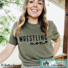 Load image into Gallery viewer, Wrestling Mom black font with heart
