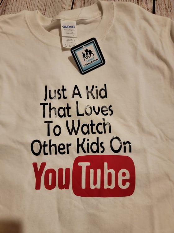 Just a Kid That Loves to Watch Other Kids on YouTube Youth T-Shirt (Size Youth S)