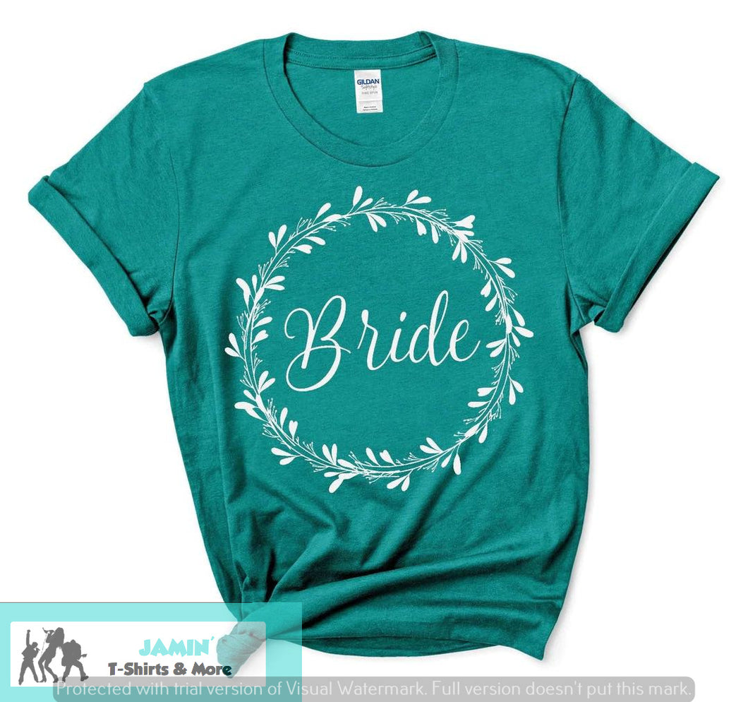 Bride with floral circle (white or black design)