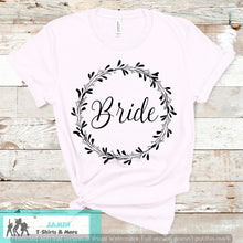Load image into Gallery viewer, Bride with floral circle (white or black design)
