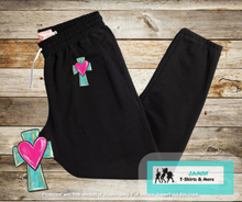 Load image into Gallery viewer, Cross with Heart Sweatpants
