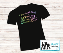 Load image into Gallery viewer, Peppermint Stick Childrens Center (Pastel Rainbow font) TShirt
