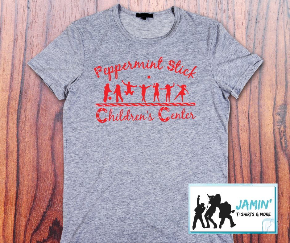 Peppermint Stick Childrens Center (Red font) TShirt