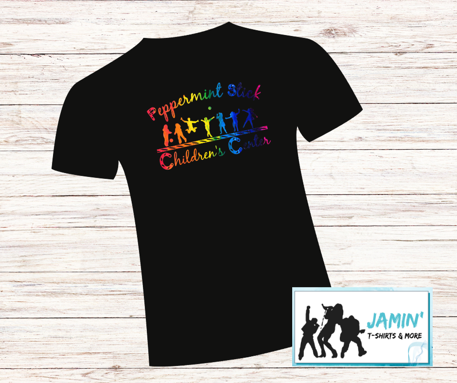 Peppermint Stick Childrens Center (Rainbow font) TShirt