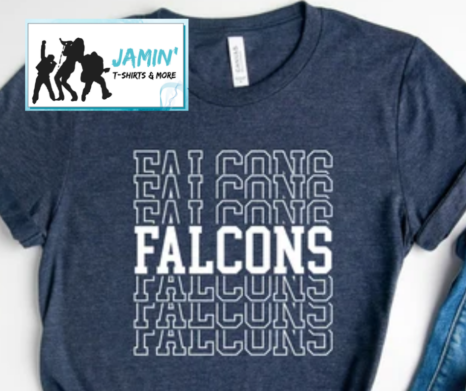 Falcons Stacked - White font