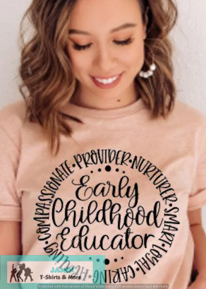 Early Childhood Educator Black Font in Circle