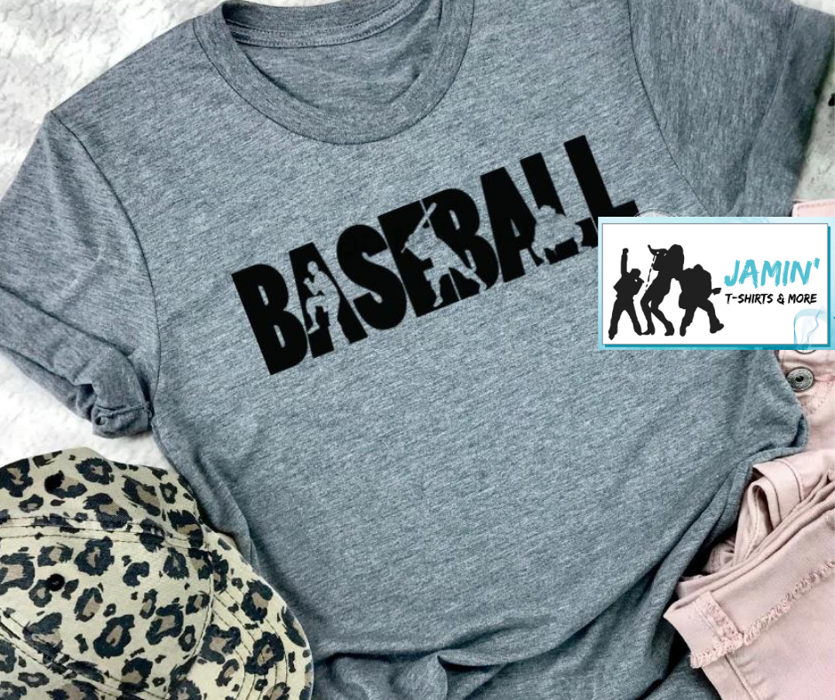 Baseball - black font with silhouette