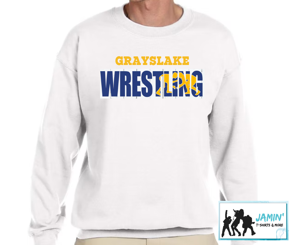 Grayslake Wrestling (blue & gold silhouette)