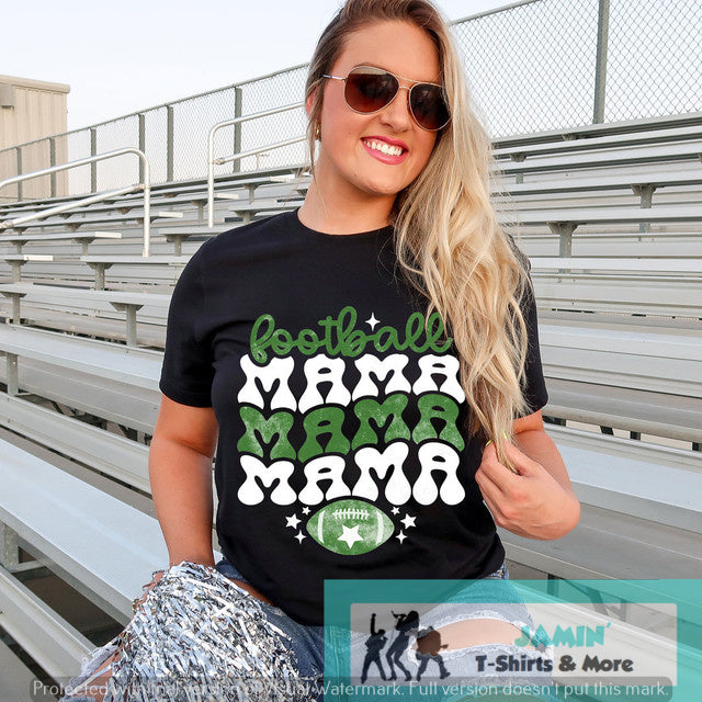 Football Mama (green & white)