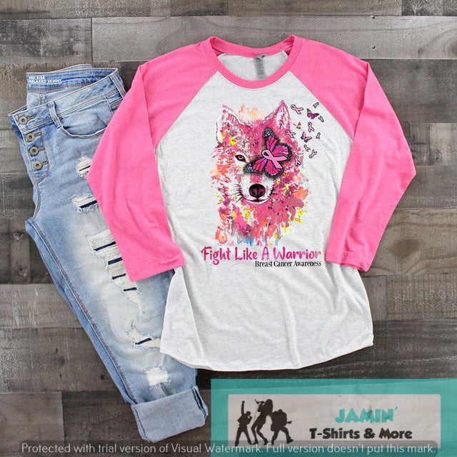 Fight like a Warrior (Wolf- Breast Cancer)