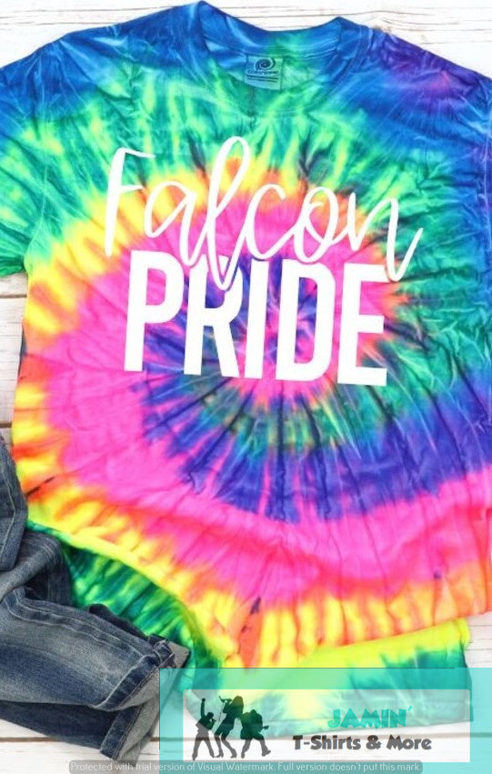 Falcon Pride Tye Dye (white font)
